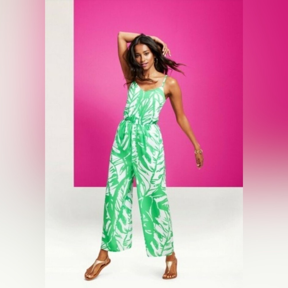 LILLY PULITZER FOR TARGET Green White Boom Boom Jumpsuit Size 1X NWT
